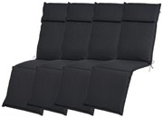 Livarno home Polstrovaná podložka na kreslo Houston, antracitová, 4 kusy  (800006037)