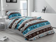 Bavlnené obliečky ZIMNÉ SOBY hnedé Rozmer obliečky: 70 x 90 cm | 140 x 200 cm