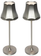 Sada 2 retro stolových lámp Gunmetal nabíjateľných IP44 - Granny