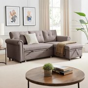 Rohová rozkladacia sedacia súprava Catini NESTA hnedá