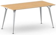 Rokovací kancelársky stôl PRIMO ALFA, 160x80 cm, sivostrieborná podnož, buk
