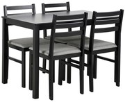 Sada jedálenského stola a 4 ks stoličiek EMILY čierna