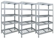 3x RIVET regál s drôtenou policou,180x150x60cm, 4 police, 400 kg na policu, zinok