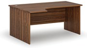 Rohový kancelársky písací stôl PRIMO WOOD, 160x120 cm, ľavý, orech