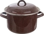 Smaltovaný hrniec s lemom a pokrievkou BROWN 3,2 l