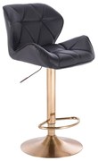 LuxuryForm DESIGN Barová stolička MILANO na zlatom tanieri - čierna