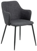 Antracitové čalúnené jedálenské kreslá v súprave 2 ks Ilsa – Actona