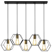 Toolight Toolight, závesné svietidlo 5xE27 APP1133-5CP, čierna-zlatá, OSW-40005
