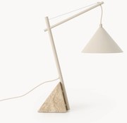 Veľká stolová lampa's travertínovým podstavcom Reyna