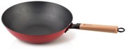Litinová wok pánev RODE 30 cm červená