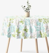 Goldea okrúhly obrus 100% bavlnené plátno deluxe - maľované lístky Ø 100 cm