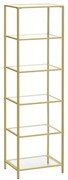 Sklenený regál, 6 políc, 177,3x40x30cm