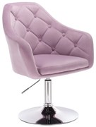LuxuryForm DESIGN Kreslo ANDORA VELUR na striebornom tanieri - levanduľa