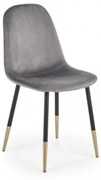 Jedálenská stolička K379, zamat, sivá