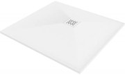 Mexen Stone+ štvorcový kompozitný žľab 90 x 90 cm, biely, biela krytka - 44109090-W