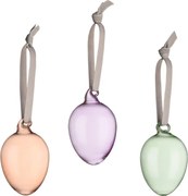 Sklenené ozdoby vajíčka, jarné farby / 3ks