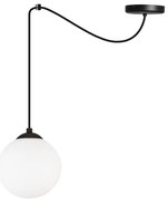 Závesné svietidlo Florence Spider, 1x biele sklenené tienidlo