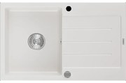 Mexen Bruno granitový jednokomorový drez s odkvapkávačom 795 x 495 mm, biela- 6513791010-20