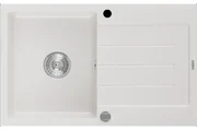 Mexen Bruno granitový jednokomorový drez s odkvapkávačom 795 x 495 mm, biela- 6513791010-20