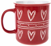 Vianočný keramický hrnček Christmas heart II červená, 710 ml