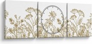 Obraz - Lúčne kvety (s hodinami) (90x30 cm)