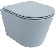 Mexen Rico, závesné WC Rimless s WC doskou slim, duroplast, šedá-modrá matná, 30724069