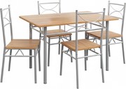 Casaria Jedálenská súprava PAUL, 5-dielna, prírodná hnedá