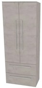 Mereo Bino, kúpeľňová skrinka vysoká 163 cm, dvojitá, Multidecor, Chromix strieborný, MER-CN699ACST