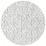 Kusový koberec Pisa 4708 Cream kruh, 80x80 (priemer) kruh, biela, obývacia izba, Ayyildiz