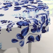 Biante Bavlnený okrúhly obrus Sandra SA-605 Modrý eukalyptus na bielom Ø 50 cm