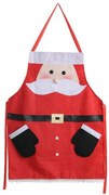 Vianočné zástera na varenie s vreckami Santa Claus - červená - 85x64 cm