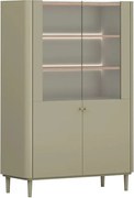 Vitrína Elivo 100 cm dvojdverová na nožičkách - eukalyptus / dub baltic dune