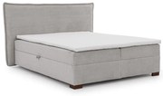 Svetlosivá boxspring posteľ s úložným priestorom 200x200 cm Lysa – Ropez
