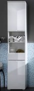 Kúpeľňová vysoká skrinka Spice, lesklá biela%
