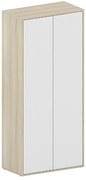 Kancelárska policová skriňa FUTURE, 850 x 450 x 1900 mm, biela/dub