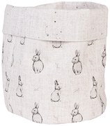 Béžový textilný košík na pečivo s králikom Bunny Buddies - Ø 15*16 cm