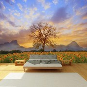 Fototapeta - Strom v slnečniciach (147x102 cm)