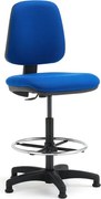 Pracovná dielenská stolička s opierkou nôh DARWIN, výška 635-815 mm, modrá