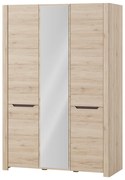 Šatní skříň Desjo 06 140 cm se zrcadlem dub San Remo