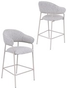 Barová stolička s opierkou na nohy Livia, sivá/kašmír