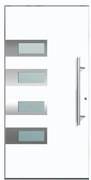 Solid Elements Vchodové dvere Smart, 90 P, 1 000 × 2 100 mm, hliník, pravé, biele