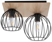 Prisadený luster CYBER 2xE27/60W/230V drevo/čierna