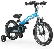 QPlay - Detský bicykel 14" MINIBY 3v1 modrá