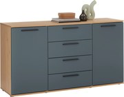 XXXLutz ŠIROKÁ KOMODA, modrá, farba duba, 151/82,5/46 cm Dieter Knoll - Komody - 001203003804
