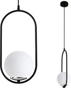 Závesné svietidlo Florence, 1x biele sklenené tienidlo, b/ch, U