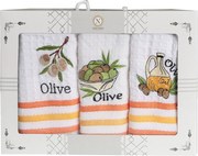 KUCHYNSKÉ UTIERKY OLIVE SADA 3 KS 35X50 CM VZOROVANÉ