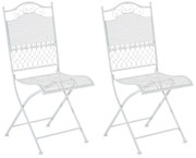 Kovová skladacia stolička Kiran (SET 2 ks) - Biela