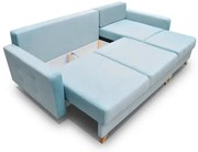 Rohová sedacia súprava Vegas v škadinávskom štýle, sv. modrá (fuego 164)