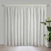 Dekorstudio Hotová etamínová záclona KLEO zdobená lesklými kryštálmi 350x260cm biela