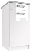Kuchynská skrinka Belini spodná so zásuvkami 40 cm biely lesk s pracovnou doskou INF SDSZ1-40/1/WT/W/0/D